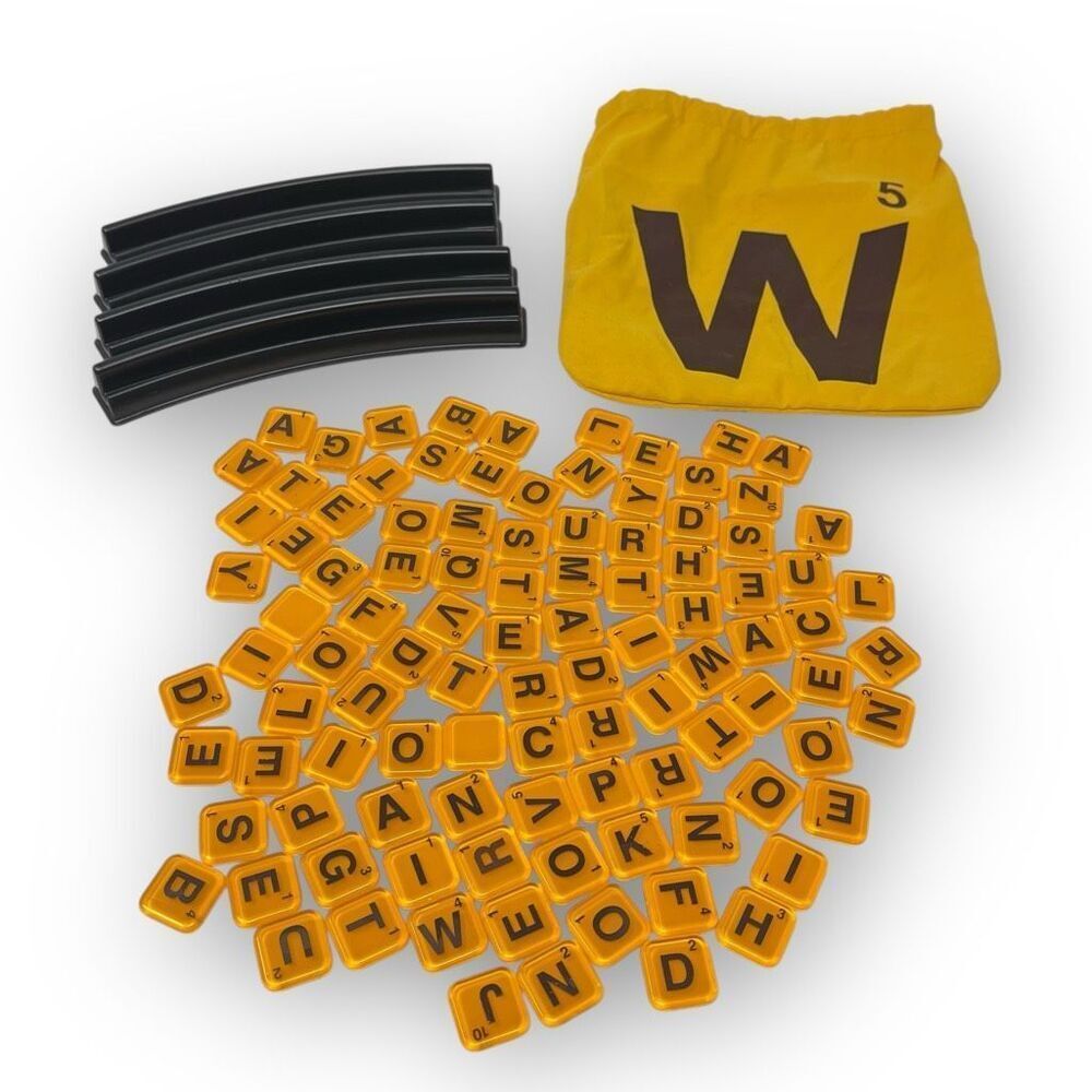 Words With Friends Board Game Replacement Pieces Stands Bag 102 Tiles Hasbro